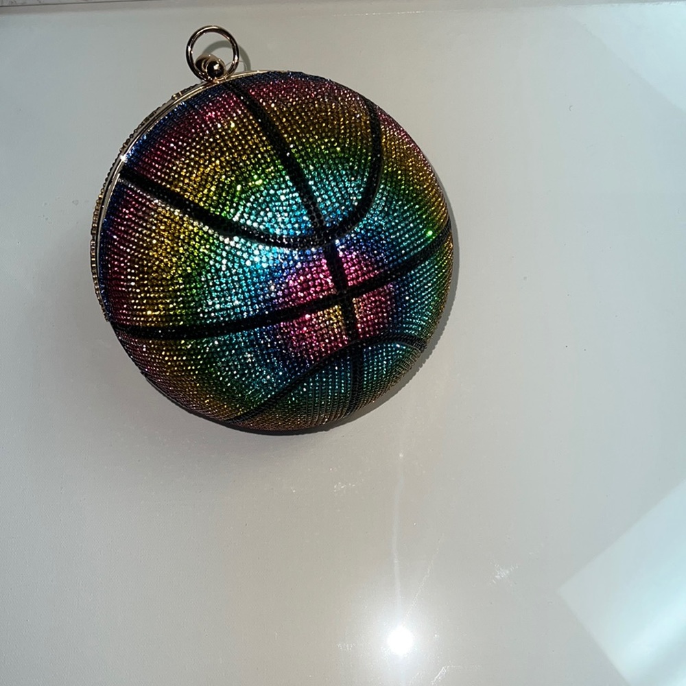 Rhinestone multicolor basketball  purse